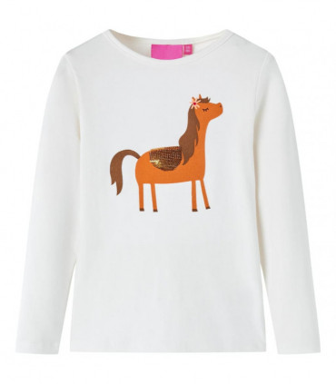 Kids' T-shirt with Long Sleeves Ecru 104