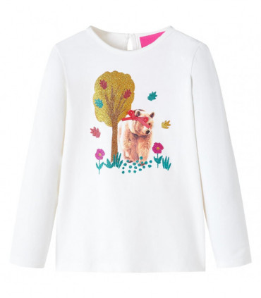 Kids' T-shirt with Long Sleeves Ecru 104