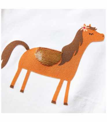 Kids' T-shirt with Long Sleeves Ecru 116