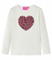 Kids' T-shirt with Long Sleeves Ecru 116