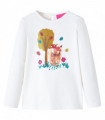 Kids' T-shirt with Long Sleeves Ecru 116