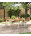vidaXL Garden Dining Set 7 pcs Brown Solid teak wood