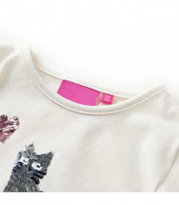 Kids' T-shirt with Long Sleeves Ecru 128