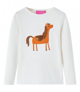 Kids' T-shirt with Long Sleeves Ecru 140