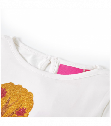 Kids' T-shirt with Long Sleeves Ecru 140