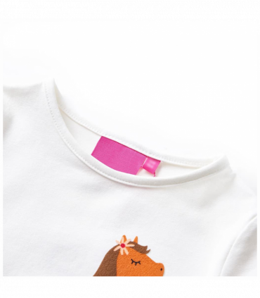 Kids' T-shirt with Long Sleeves Ecru 92