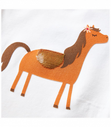 Kids' T-shirt with Long Sleeves Ecru 92