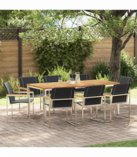 vidaXL Garden Dining Set 9 pcs Solid Wood Acacia