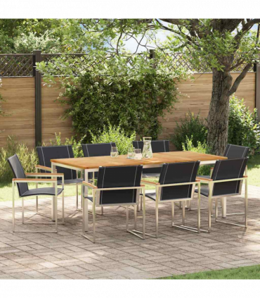 vidaXL Garden Dining Set 9 pcs Solid Wood Acacia