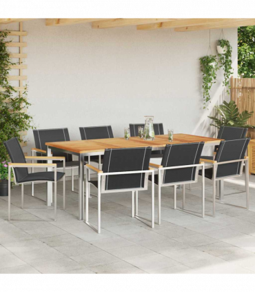 vidaXL Garden Dining Set 9 pcs Solid Wood Acacia