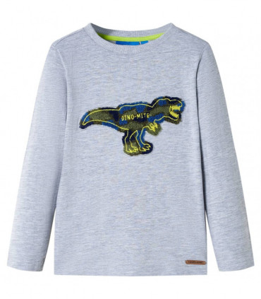 Kids' T-shirt with Long Sleeves Grey Melange 104