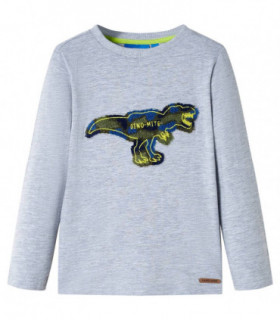 Kids' T-shirt with Long Sleeves Grey Melange 116