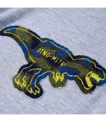 Kids' T-shirt with Long Sleeves Grey Melange 116