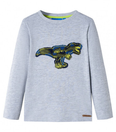 Kids' T-shirt with Long Sleeves Grey Melange 128