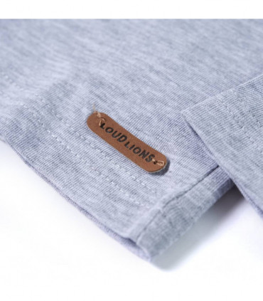 Kids' T-shirt with Long Sleeves Grey Melange 128