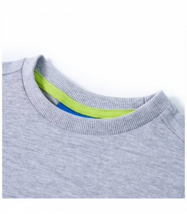 Kids' T-shirt with Long Sleeves Grey Melange 92