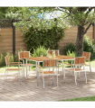 vidaXL Garden Dining Set 7 pcs Brown Solid acacia wood