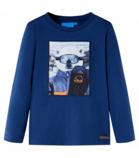 Kids' T-shirt with Long Sleeves Jeans Blue 128