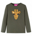 Kids' T-shirt with Long Sleeves Khaki 116