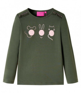 Kids' T-shirt with Long Sleeves Khaki 116