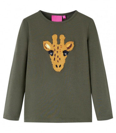 Kids' T-shirt with Long Sleeves Khaki 128