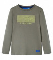 Kids' T-shirt with Long Sleeves Khaki 128