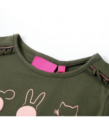 Kids' T-shirt with Long Sleeves Khaki 128