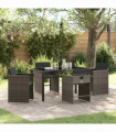 vidaXL Garden Dining Set 5 pcs Grey Poly Rattan