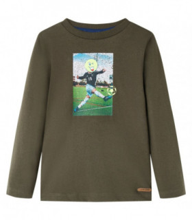 Kids' T-shirt with Long Sleeves Khaki 140