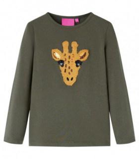 Kids' T-shirt with Long Sleeves Khaki 92