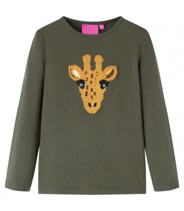 Kids' T-shirt with Long Sleeves Khaki 92