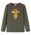 Kids' T-shirt with Long Sleeves Khaki 92