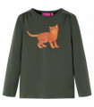 Kids' T-shirt with Long Sleeves Khaki 92