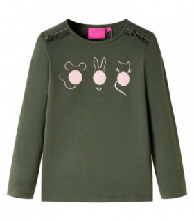 Kids' T-shirt with Long Sleeves Khaki 92