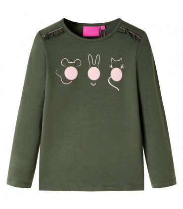 Kids' T-shirt with Long Sleeves Khaki 92