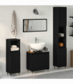 vidaXL Bathroom Furniture Set 3 pcs Black Oak 30 x 30 x 190 cm