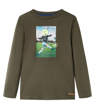 Kids' T-shirt with Long Sleeves Khaki 92