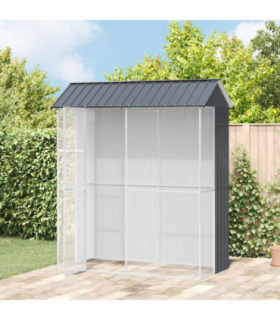 vidaXL Bird Cage Anthracite 215 x 110 x 247 cm Galvanised steel