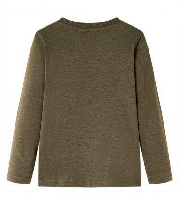 Kids' T-shirt with Long Sleeves Khaki Melange 128