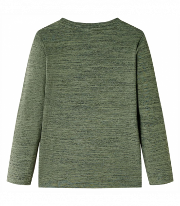 Kids' T-shirt with Long Sleeves Khaki Melange 128