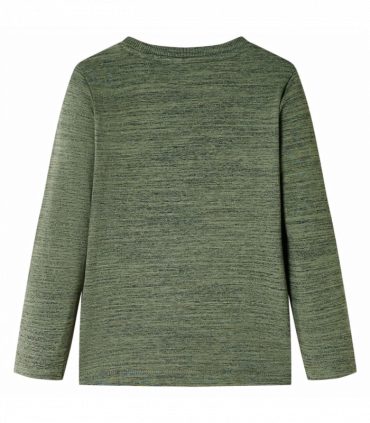Kids' T-shirt with Long Sleeves Khaki Melange 92