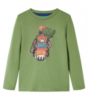 Kids' T-shirt with Long Sleeves Light Khaki 92