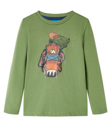 Kids' T-shirt with Long Sleeves Light Khaki 92