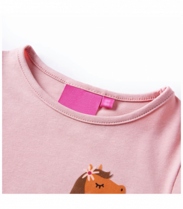Kids' T-shirt with Long Sleeves Light Pink 116
