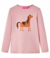 Kids' T-shirt with Long Sleeves Light Pink 128