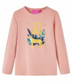 Kids' T-shirt with Long Sleeves Light Pink 140