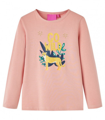 Kids' T-shirt with Long Sleeves Light Pink 92
