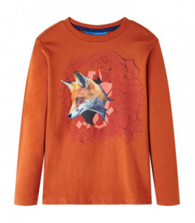 Kids' T-shirt with Long Sleeves Light Rust 104