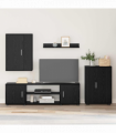 vidaXL 4 Piece TV Cabinet Set 4 pcs Black oak Engineered wood