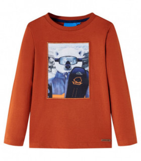 Kids' T-shirt with Long Sleeves Light Rust 92